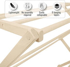 Pennsylvania Woodworks Premium American Maple Clothes Drying Rack - Handcrafted in Pennsylvania - Solid Wood Construction, Collapsible, Eco-Friendly Laundry Solution (X-Large)