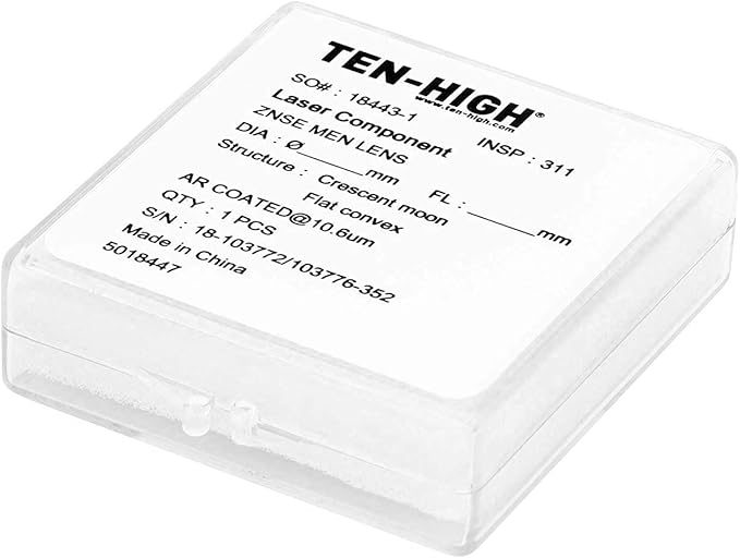 TEN-HIGH 19.05mm CO2 Laser Lens - ZnSe Focal Mirror for Engraving & Cutting Machine, FL76.2mm