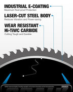 CRALY 14 Inch 72 Teeth Steel and Ferrous Metal Cutting Circular Saw Blade, 1 Inch Arbor, Thin Kerf, Professional Carbide Tipped Blade for Angle Iron, Threaded Rod, EMT Conduit(C1472MC)