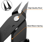 BOENFU BF-170 Micro Wire Cutter Jewelry Wire Cutters Zip Tie Cutters 2-Pack Flush Cut Nippers Precision Small Side Cutting Pliers for 3d Print, Plastic Models, Jewelry, Electronics, Black, 5 Inches