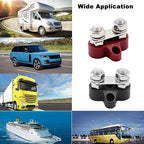 Heart Horse Bus Bar Terminal Block 5/16'' Power Stud Battery Junction Block Post Distribution Block Insulated with Cover DC 48V 200A for Auto Truck RV Boat (5/16'',Red+Black)