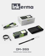Laser Measurement Tool, Inkerma Bilateral Laser Distance Meter,Rechargeable Laser Measure with Color Backlit LCD Display, Angle Sensor, Pythagorean Mode, Area and Volume