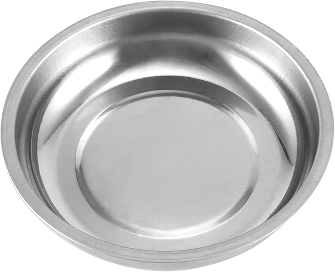 FUNSUEI 9 Packs 3/4/6 Inches Magnetic Tray Set, Stainless Steel Magnetic Bowl, Round Magnetic Parts Tray for Pins, Screws, Bolts, Nuts, Small Parts
