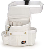 Dickies 8-Pocket Padded Tool Belt/Utility Pouch for Painters, Carpenters, and Builders, Adjustable 3-Inch Belt, Durable Canvas Construction, White