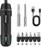 PECHAM 3.6V 2000mAh Cordless Screwdriver,Electric Screwdriver,350 RPM&5 Torque 5Nm,TYPE-C Charging, 8 Pcs Bits for Home Repairs,Portable Compact Design,Gifts for Men Him Dad Boyfriend
