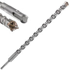 Extra Long Hammer Drill Bit - 1pcs 1" X 18"-16" Cross-Type Double Thread Carbide for Concrete, Brick, Stone, Cement Walls