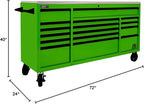 Homak 72” Roller Cabinet w/Stainless Steel Top RS Pro Workstation (Monster Green)