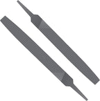 2P 6-inch Flat Medium Cut File Double Cut Teeth High Carbon Steel Hand File Single Cut Hardened Without Handle Ideal for Wood, Metal, Plastic