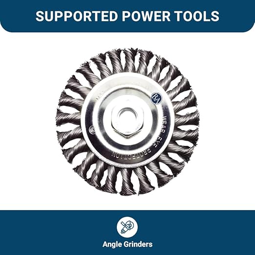 Benchmark Abrasives 4 1/2 Inch Stringer Bead Wire Wheel for Angle Grinder, Cleaning Narrow Holes, Derusting, Paint Removal, Deburring Grinding Wheels - Grinder Cutting Wheel - Stainless Steel