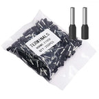 Fidioto 18AWG Pin Cord End Terminals, 250pcs Black AWG18 Wire Ferrules Terminals for Electric, Industrial, Chemical Industry, Power Control System, etc.