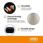 Diamond Core Drill Bit Kit BGTEC Diamond Hole Saw Tile Cutter for Porcelain Tile Ceramic Marble Brick, 5/8"-11 Thread 20mm+0-20mm Diamond Chamfer Finger Bit+HEX Adapter