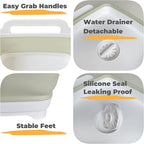 Collapsible Wash Basin for Baby Bottles - 2.4 Gallons Portable Wash Bin for RV Camping Sink, Space-Saving Dish Tub (Green)