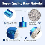 Dry Diamond Core Drill Bit Set,BRSCHNITT 2 Inch (50mm) Diamond Hole Saw Core Drill Bit with Triangle Shank for Porcelain Tile Ceramic Stone Granite Marble