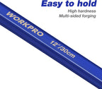 WORKPRO 2-Piece Nail Puller Set, 12” Pry Bar, 8” Mini Crowbar, Cats Paw Nail Remover, Claw Bar, for Kitchen Remodel, Prying Apart Baseboard, Multi-sided Forged Steel Made