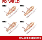 RX WELD 1-101 Series Acetylene Cutting Torch Tips, Size 0-3, Fit V-Style Heavy Duty Torch - Pack of 4