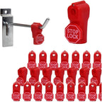 Clotho Peg Hook Locks 100Pcs, with Stop Sign, Anti Theft Retail Display, Anti-Sweep Security Pegboard Peg Hook Lock