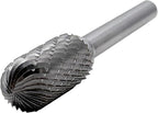 Tungsten Carbide Burr Cylinder Shape SC-5 with Radius End Double Cut Rotary Burr File (1/2" Cutter Dia X 1"Cutter Length) with 1/4'' shank, by LU&MN