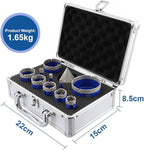SHDIATOOL Diamond Drill Core Bits Set for Porcelain,Triangle Shank Hole Saw Cutter for Tile Marble Ceramic Granite 11pieces(6/8/10/20/25/28/32/35/45/65MM/2 inch)