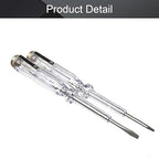 Fielect 2pcs Tester Screwdriver, Voltage Detector Pen Light Circuit Tester Electric Test Pen Screwdriver AC/DC 100-500V