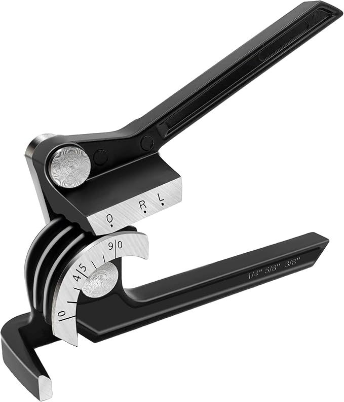 HAUTMEC Tube Bender,90 Degree 3-IN-1 pipe bender for 1/4" 5/16" 3/8" Copper Aluminum and Brass Pipes HT0004-PL