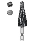 Cobalt M35 Step Drill Bit 1/4" to 3/4", TiAlN Coating 4 Spiral Flute Step Bit for Stainless Steel, Metal, Aluminum, Plastic