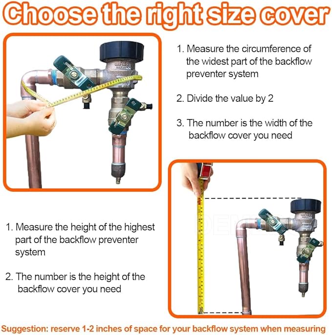 Backflow Preventer Insulation Cover - Water Pipe Insulation Sprinkler Cover for Outside - Insulated Backflow Cover Pouch for Irrigation Back Flow Valve in Winter or Sun Exposure (18"W x 34"H, GREEN)