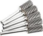 Carbide Burr Set 1/4" Shank SA-3 Die Grinder Bits Tungsten Double Cut Burr Bits (3/8" Cutter Dia X 0.86" Cutter Length) for Die Grinder Kits Metal Grinding Drilling Polishing (5pcs)