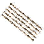 Drill Bit, #46 Cutting Diameter, 4341 HSS Gold Finish 118° Cutting Angle Number Jobber Bits - (Applications: for Drilling Soft Metal Plastic Wood), 5-Pieces