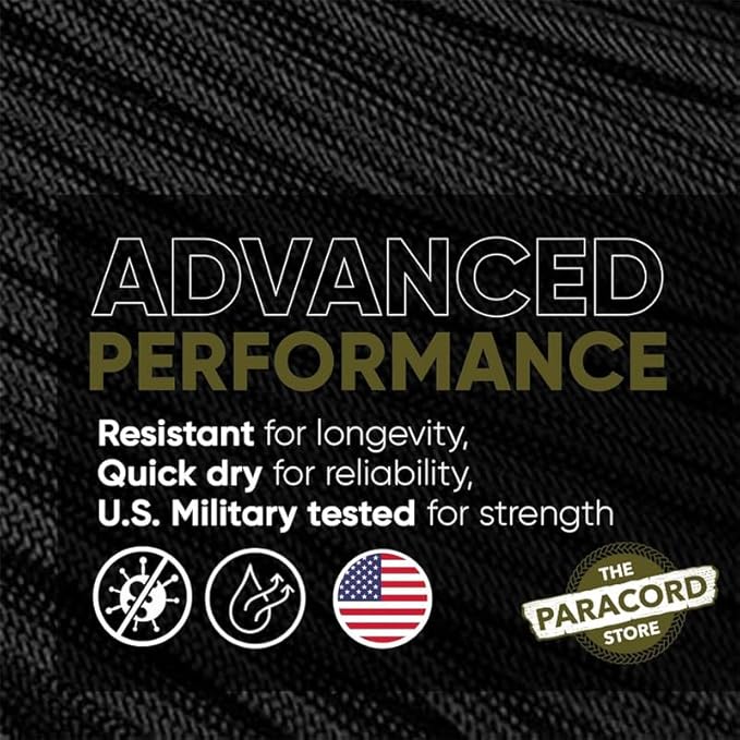 The Paracord Store | Type III 550 Paracord - 50 FT Hank, Neon Turquoise | Heavy Duty 7 Strand Tactical Paracord - USA Made Nylon Outdoor Parachute Cord for Camping, Fishing & More - Survival Cord