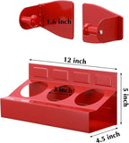 EMENTOL 4PCS Magnetic Tool Shelf Set, Tray, Paper Towel Holder, for Tool Organizer, Magnets Any Metal Surface, Red