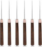 ZXIIXZ 6 Pcs Scratch Awl Tool, Awl Tool Sewing with Wooden Handle, Leather Stitching Sewing Awl Leather Scratch Awl Punch Tool for Stitching Punching Sewing DIY Leather Craft Repair