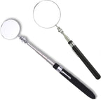 Inspection mirror telescoping Round Mirror 20 lb telescopic magnet, 85mm/50mm round mirror set Inspection Tool for Checking Vehicle, Observing Eyelashes Mouth and Other Small Parts Extended