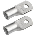 SELTERM 2pcs 1/0 AWG 1/4" Stud Tinned Copper Wire Lugs, Battery Lugs, Ring Terminals, Battery Cable Ends, 0 Gauge Ring Terminal Connectors, UL Marine Grade Electrical Battery Terminal Connectors