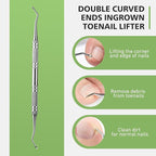 BALUCA Toenail File for Thick Nails & Ingrown Relief | Heavy Duty Metal Emery Board with Toenail Lifter for Seniors, Coarse Grit & Durable Stainless Steel Design (Silver, 1.0, Count, 180/240 Grit)