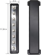 600 A High Current Copper Bus Bar 300V AC / 48V DC 8 Way 3/8 inch (M10) Studs 8#8-32 Screws Electrical Terminal Ground Distribution Block Battery Buss Bars with Cover (Black)