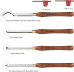 4-Pieces Carbide Tipped Woodturning Tools Lathe Chisel Set with Stainless Steel Blade, Wooden Box