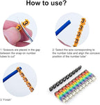 Coded Clip on Wire Markers, Wire Number Labels, Colorful Wire Numbering Marker Tube Cable Marker for Marking(100PCS -4MM 4)