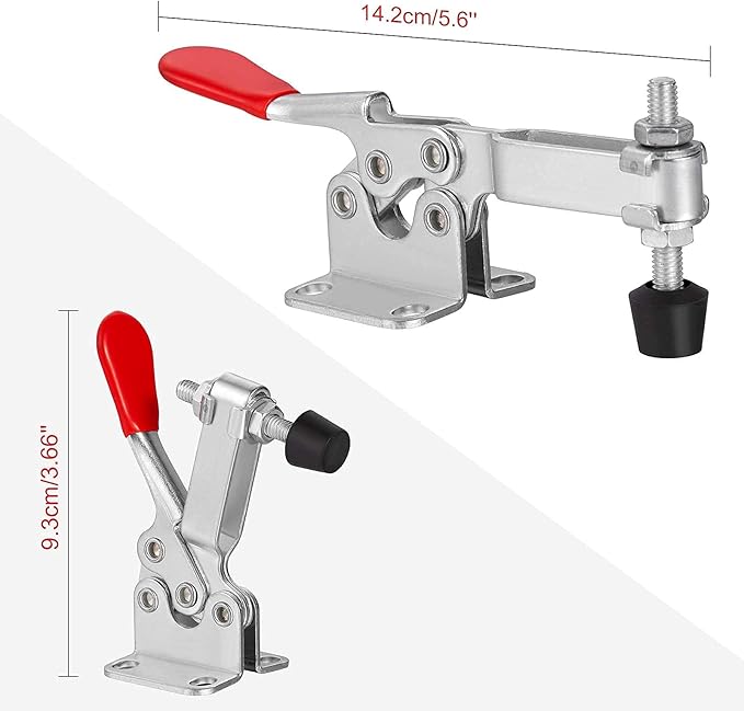 Accessbuy Toggle Clamp 201B 220Lbs Holding Capacity Heavy Duty Medium Hold Down Clamp Quick-Release Horizontal Clamp（5Pack)