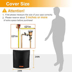 Backflow Preventer Cover Insulated with Thicker 7 Layers Fabric, 24" W x 24" H Backflow Cover with Aluminum Foil Layer for Winter Pipe Freeze Protection, Backflow Insulation Cover