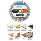Luckyway 3 Inch Circular Saw Blades 36T with 3/8 Inch Arbor TCT(Tungsten Carbide Tooth) for Cutting Wood, Plastic, PCV, Acrylic, Aluminum, 3-Pack