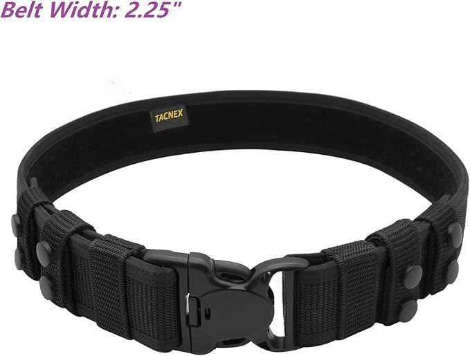 Duty Belt w/ 4 Keepers 2.25" Nylon Stiff Utility Belt Police Correctional Officer Work Patrol Gear Carrier L