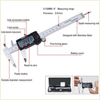 Digital Caliper,Electronic Digital Calipers, YKLSXKC 0-6" Calipers Measuring Tool, Stainless Steel Construction with Large LCD Screen, Auto-Off Feature for 3D Printing,Inch and Millimeter Conversion