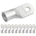 SELTERM 10pcs 4/0 AWG (XL)-3/8" Stud Tinned Copper Wire Lugs,Heavy Duty Battery Cable Ends,0000 Gauge Ring Terminals, UL Battery Lugs Marine Grade Copper Eyelets Electrical Battery Terminal Connectors