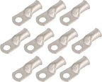 10pcs 1/0 AWG-3/8(M10) Tinned Copper Ring Terminals Battery Lugs, Heavy Duty Wire Lugs, Battery Cable Connectors