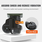VEVOR Leveling Casters Set of 4, 2.5" Heavy Duty with Upgraded Ratchet Handle Design kit Capacity 4400 lbs, 360 Degree Swivel Caster Wheels, Adjustable Casters with Feet for Furniture, Equipment