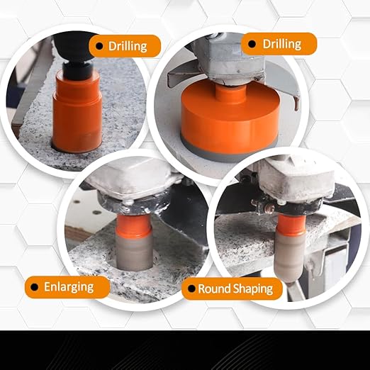 Diamond Core Drill Bit Kit BGTEC Diamond Hole Saw Tile Cutter for Porcelain Tile Ceramic Marble Brick, 5/8"-11 Thread 6/8/10/25/35/50/65mm+10mm Finger Bit+50mm Chamfer Bit+SDS Plus Adapter