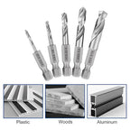 COMOWARE Stubby Drill Bit Set for Metal, 5pcs HSS M2 Short Length Drill Bit with 1/4-Inch Quick Change Hex Shank