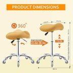 Saddle Stool Chair with Wheels,Ergonomic Swivel Rolling Height Adjustable for Salon Beauty Clinic Dentist Tattoo Home Office