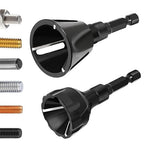 2PCS Burr Removal Tool for Metal, Hakkin Deburring External Chamfer Tool with Tungsten Carbide Blade, Bolt Deburring Tool for 1/8" to 1" (3-25mm), Bolt Thread Repair Tool Chamfer Bit with Hex Shank