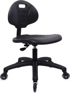 Chair Master Table Height Chair/Stool-Easy to Clean! Deluxe Ergonomic Polyurethane Chair. 5" of Height Adj (16.5"-21.5") 450 lb Capacity. Automotive, Lab, Garage, Home, Office (Rubber Roller, Black)